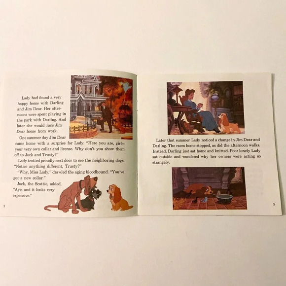 Vintage 1979 Walt Disneys Lady and the Tramp  Read Along Book and Tape - Picture 7 of 13